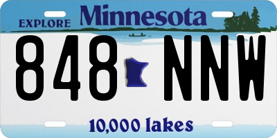 MN license plate 848NNW