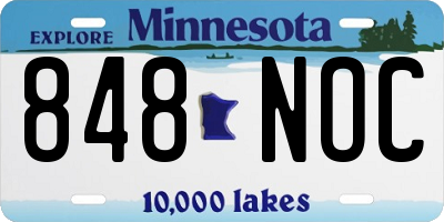 MN license plate 848NOC