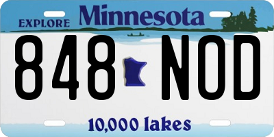 MN license plate 848NOD