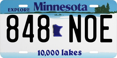 MN license plate 848NOE