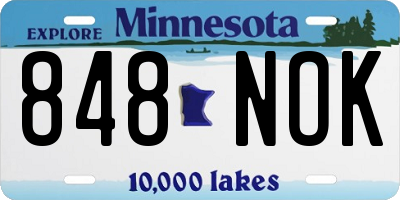 MN license plate 848NOK