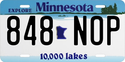 MN license plate 848NOP
