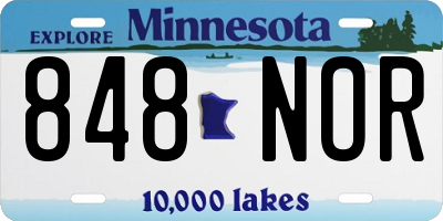 MN license plate 848NOR