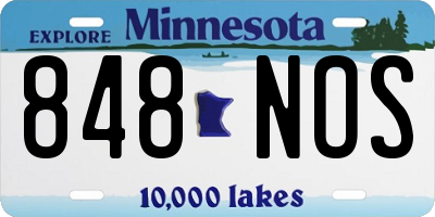 MN license plate 848NOS
