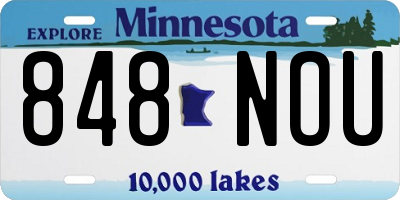 MN license plate 848NOU