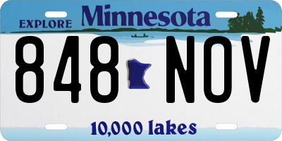 MN license plate 848NOV