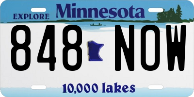 MN license plate 848NOW