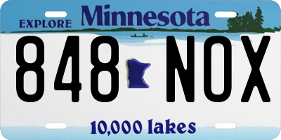 MN license plate 848NOX