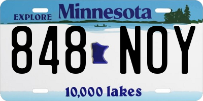 MN license plate 848NOY