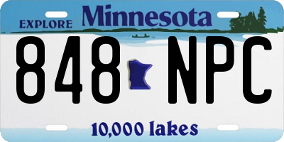 MN license plate 848NPC