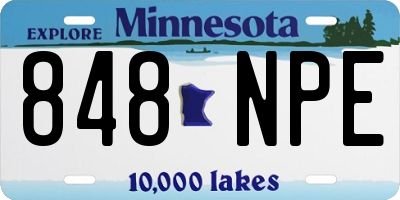 MN license plate 848NPE
