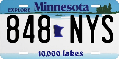 MN license plate 848NYS