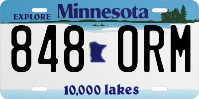 MN license plate 848ORM