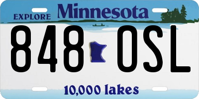 MN license plate 848OSL