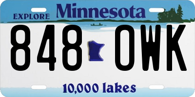 MN license plate 848OWK