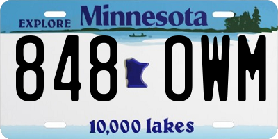 MN license plate 848OWM