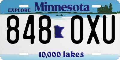 MN license plate 848OXU
