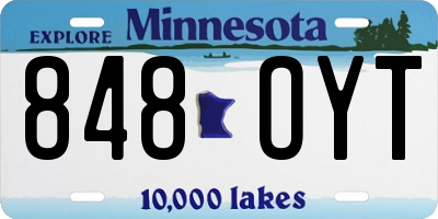 MN license plate 848OYT