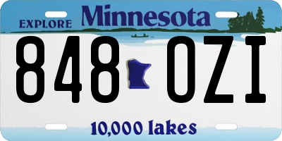 MN license plate 848OZI