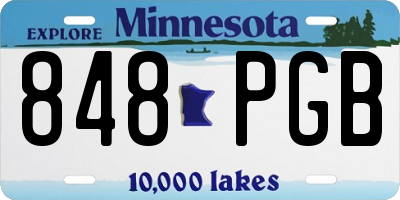 MN license plate 848PGB