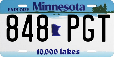 MN license plate 848PGT