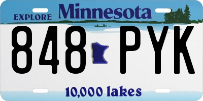 MN license plate 848PYK