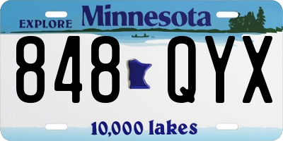 MN license plate 848QYX