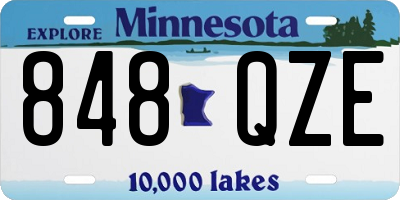 MN license plate 848QZE