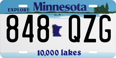 MN license plate 848QZG