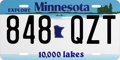 MN license plate 848QZT
