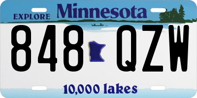MN license plate 848QZW