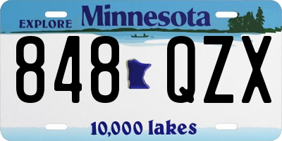 MN license plate 848QZX
