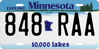 MN license plate 848RAA