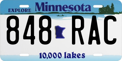 MN license plate 848RAC