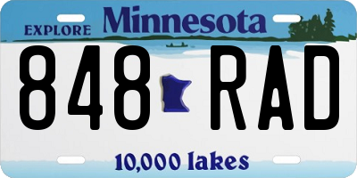 MN license plate 848RAD