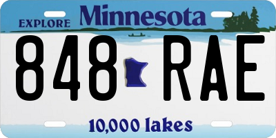MN license plate 848RAE