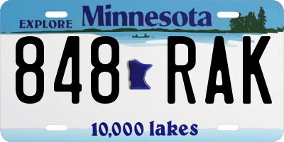 MN license plate 848RAK