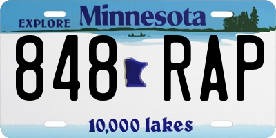 MN license plate 848RAP