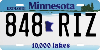 MN license plate 848RIZ