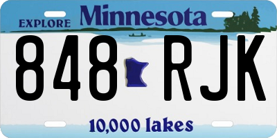 MN license plate 848RJK
