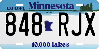 MN license plate 848RJX