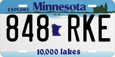 MN license plate 848RKE