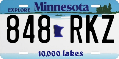 MN license plate 848RKZ