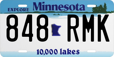 MN license plate 848RMK