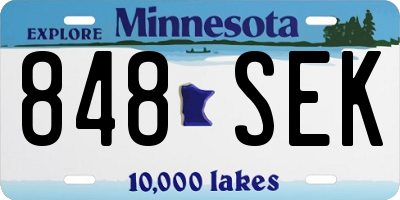 MN license plate 848SEK