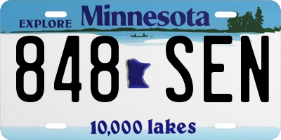 MN license plate 848SEN