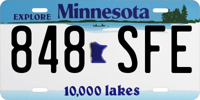MN license plate 848SFE