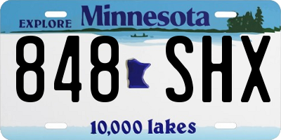 MN license plate 848SHX