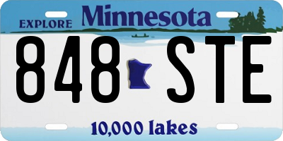 MN license plate 848STE