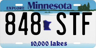 MN license plate 848STF